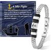 FANCIBAND Regalo per Mio Figlio Bracciale Uomo Acciaio Inox Doppio con Ancora Portafortuna, Idee Regali per Figlio Ragazzo Laurea Compleanno Natale Regali per Ritorno a Scuola