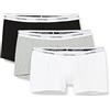 Calvin Klein Trunk 3Pk 000NB3377A, Uomo, Multicolore (WHITE, GREY HEATHER, BLACK), 3XL