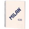 MILAN® Quaderno A5 con copertina rigida, carta a righe (7 mm), 80 fogli da 95 g/m², collezione 430, beige