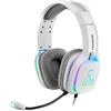 THE G-LAB Korp VANADIUM Cuffie da Gaming - Microfono Stereo, Ultra Leggero, Cuffie per Basso Elettrico - Mic Jack da 3,5 mm per PC/PS4/PS5/Xbox One/Nintendo Switch/Mac/Smartphone/Tablet - (Bianco)