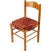 HomeLife Coprisedie Cuscini per sedie da cucina set da 6 Pezzi Made in Italy | Copri Cuscini Sedie Cucina Imbottitura Sfoderabile | Copriseduta sedie Jacquard con Alette Fantasia Flora Arancio