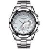 RORIOS Orologio Uomo Orologio Analogico al Quarzo con Cinturino in Acciaio Inox Luminoso Elegante Orologio Impermeabile Orologio da Polso per Uomo