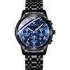 RORIOS Orologio da Uomo Orologio Luminosi Orologio Analogico al Quarzo con Cinturino in Acciaio Inox Calendario Orologi da Polso per Uomo