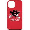 Disney - Sagome di Topolino e Minnie per sempre, colore: Rosso Custodia per iPhone 12 mini