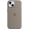 Apple Custodia MagSafe in silicone per iPhone 15 - Grigio creta