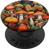 Fall Leaves autumn orange pumpkin Colorf Foglie autunnali modello zucca autunno colore fogliame PopSockets PopGrip Adesivo