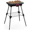 Tefal BG90F5 Barbecue Da tavolo Elettrico 2300W Nero, Acciaio inossidabile barbecue e bistecchiera