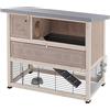 Ferplast Gabbia per Conigli RANCH 120 BASIC Conigliera da Esterno in Legno FSC, con Accessori e Casetta per conigli, 115,5 x 67 x h 101 cm.