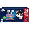 Felix Purina Fantastic Cibo umido per gatti adulti, confezione assortita, 44 buste da 85 g, 1 pezzo