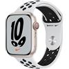 Apple Watch Nike Series 7 Alluminio 45 mm (2021) | GPS | Galassia | Cinturino Sport Pure Platinumfoglio