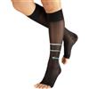 CALZITALY PACK 1/2 Gambaletti Elastici Compressione Graduata Forte a Punta Aperta, 140 DEN, 18-22 mm/Hg | Made in Italy (Nero, S/M)