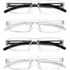 Viseng 4 Paia Rimless Occhiali da Lettura Leggeri e Comodi Anti Luce Blu Reading Aid Ultralight Frameless per Uomini e Donne Occhiali Rettangolare Chiari Alla Moda 2.5