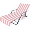 FANSU Telo Mare per Lettino da Spiaggia, Microfibra Portatile Asciugamano Mare con Tasche, Ideale per Asciugamano Sportivo, Asciugamano da Viaggio, Asciugamano da Bagno (75x210cm,Strisce Rosa)