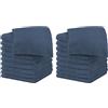 Il Gruppone Passione Casa Set 20 Pezzi Lavette Asciugamani Viso Mani 100% Cotone 490 Gsm 30x30 Cm Bagno Bidet Vari Colori Morbide Assorbenti Asciugamano Spugna Ospite - Blujeans - 30x30 cm