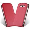 Cadorabo Custodia per Samsung Galaxy A3 2015 in Rosso Chili - Protezione in Stile Flip di Similpelle Fine - Case Cover Wallet Book Etui