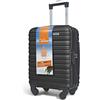 KINSTON Valigia Cabina per EasyJet 4 Ruote Rimovibili Dimensione LowCost - Bagaglio a Mano Leggero e Resistente, Ruote Girevoli Smontabili - Nero