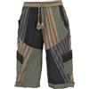 GURU SHOP Pantaloni da yoga patchwork Goa, pantaloni Goa Shorts, uomo, cotone, pantaloni alternativi, nero/verde, 52