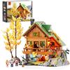FUNWHOLE Set di Mattoncini Illuminati per Casa di Montagna e Baita - Collezione Casa dei Amici in Montagna e Casa sull'Albero con Luce LED, Set di 2255 Pezzi per Adulti e Adolescenti
