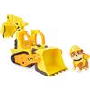 Rubble & Crew, Veicolo da lavoro di Rubble, Bulldozer giocattolo con parti mobili e personaggio da collezione, giocattoli per bambini dai 3 anni in su