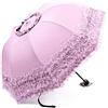 WANLIAN Princess Lace Vintage Lace UV Sun Parasol Pieghevole 3D Flower Ricamo Ombrello 3 Pieghevole Blu Giorni di pioggia, giorni di neve, giornate di sole sono disponibili, Rosa, viola, taglia unica