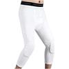Topeter- Leggings da Pallacanestro con Ginocchiere Pantaloni a Compressione 3/4 per Lacrosse Football Uomo Bianco Grande