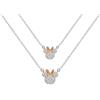 Disney Minnie Mouse SF00486TZWL.PH - Set di Collana con Pietre cz placcate Due tonalità, Misura Unica, Ottone, Senza Pietre preziose