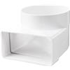 VENTS - Canale di ventilazione piatto, raccordo di deviazione 110x55mm/Ø100mm, canale tondo, canale di scarico per cappa aspirante, gomito piatto-tondo, raccordo a T, raccordo di riduzione/transizione
