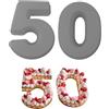 MytaYt 2 pezzi spessi 50 numeri in silicone grandi compleanno 10 pollici stampi per torte 25 cm per torte di compleanno fai da te extra grandi