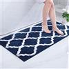 Homaxy Tappetino da bagno antiscivolo, lavabile a pelo lungo, in morbida microfibra, 60 x 120 cm, blu marino