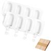 KOMUNJ 2 stampi per gelato, gelato bianco a 4 scomparti con 50 bastoncini di legno, stampo per torta di gelato in silicone, bastoncini di formaggio per ghiaccioli fai da te, 21,5 x 12,5 x 2 cm