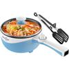 Audecook Hot Pot Electric - Mini padella elettrica con rivestimento antiaderente per ramen veloce, 1,7 l, pentola elettrica portatile per bistecca, uova, riso fritto, ramen, farina d'avena, zuppa
