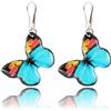 Dragon Porter Orecchini Pendenti Leggeri Collezione Giardino Bellissimi; Gioielli per Donne (Stile 17 - Farfalla Blu Arancione)