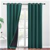 PONY DANCE Tende oscuranti - Tenda isolanti acustici anti calore e freddo - Tenda con occhielli isolanti luminosi e rumori in tessuto pesante al buio completo, verde scuro, 140 x 245 cm, 2 pezzi