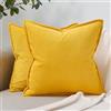 DakTou Copricuscini Divano Giallo 40x40 Federe Cuscini Velluto a Coste Moderni Righe Decorativi Fodere Quadrate per Cuscino con Cerniera Invisibile per Camera da Letto Salotto Soggiorno 2 Pezzi