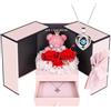ADDWel Regalo Donna Compleanno, Rosa Stabilizzata Eterna con Collana e Orsetto di Rose con Rosa e Collana, Idee Regalo Compleanno per Mamma, Lei, Fidanzata, Moglie- Regalo Anniversario Matrimonio