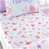 Bedlam - Lenzuola con animali marini rosa - lenzuolo singolo con angoli (190 x 90 x 25 cm) - Accessori per la camera da letto con creature oceaniche/marine - Collezione Mermaid Vibes, Agua