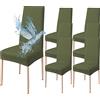 Poligino Coprisedie con Schienale 6 Pezzi Elasticizzati, Impermeabili, Misura Universale, Coprisedia Soggiorno Cucina Moderna Lavabile Estraibile - Verde