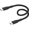 Belkin BoostCharge Cavo intrecciato da USB-C a USB-C da 0.15 metro per iPhone 15, 15 Pro, 15 Pro Max, 15 Plus, Galaxy S24, S23, Note10, Note9, Pixel 8, Pixel 7, iPad Pro ecc, nero