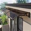kufu01 Tettoia per Porta e Ingresso,Pensilina Tettoia per Porta,Pensilina Copriporta in Policarbonato Staffa in Alluminio Resistente Agli Urti da 300kg,Tendalino per Finestra Moderno (60x220cm/24x87,C)