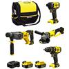 DeWalt STANLEY FatMax Kit SVK20424A (Trapano Avvitatore SFMCD720 + Tassellatore SFMCH900 + Avvitatore a Impulsi SFMCF810 + Smerigliatrice SFMCG400 + 2 Batterie 4,0 Ah + Caricabetterie + Borsa M)