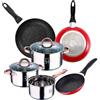 SAN IGNACIO Set batteria Onil da cucina 5 pezzi + 3 padelle 16/20/24 cm alluminio San Ignacio