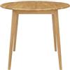 Hallowood Furniture Drop Leaf Round Table in Light Oak Finish Ledbury, Piccolo Tavolo da Pranzo Rotondo da Cucina, 100% Legno massello, Finitura Rovere Chiaro, Marrone, LEB-RTAB920-L