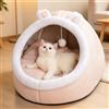 PETCUTE Cuccia per Gatti Interno Semichiusa Con Cuscino Rimovibile, Palla di Pelo, Antiscivolo - per Gatti e Cani di Piccola Taglia