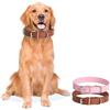 KOMUNJ Collare in cuoio per animali domestici, piccolo, Rotondo,per gatti, per cani extra small, small, medium e large,Marrone, m