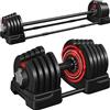 Yaheetech 2 in 1 Manubrio Palestra Regolabile in Peso 2-40 kg Set di Manubri Regolabili in 16 Livelli Manubri Multifunzione per Casa Ufficio Palestra Nero