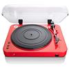 LENCO L-85 Giradischi con Registrazione Diretta su USB Key, Trazione a cinghia, Semiautomatico, Testina magnetica, Rosso Laccato
