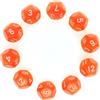 Deolven D12 Dadi, 10 Pezzi Arancio Trasparente Poliedrici Dadi, 12 Facce Chiaro Dadi per DND MTG Rpg Dungeons And Dragons