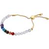 COAI Bracciale Chakra Donna Bilanciamento Energetico, Bracciale di Perle con Pietre dei Sette Chakra e Howlite Regolabile