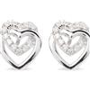 QUADRI - Orecchini Argento Donna con Zirconi a forma di Cuore - Idee Regalo Orecchini da Donna Compleanno Anniversario - Gioielli Made in Italy - Confezione Inclusa