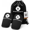 Sportivonetic Parastinchi Premium SPORTIVONETIC® personalizzabile per adulti e bambini, uomini e donne, calcio, calcio, Shin Guards, Shin Pads, extra piccolo, sottile, mini con sacchetto (nero)